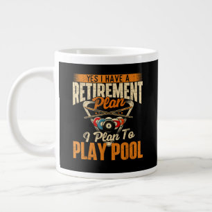 Caneca De Café Grande Plano de aposentadoria jogar pool - esportes de jo