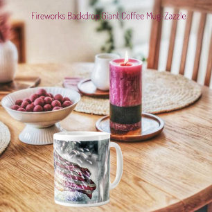 Caneca De Café Grande Plano de fundo do Fireworks II