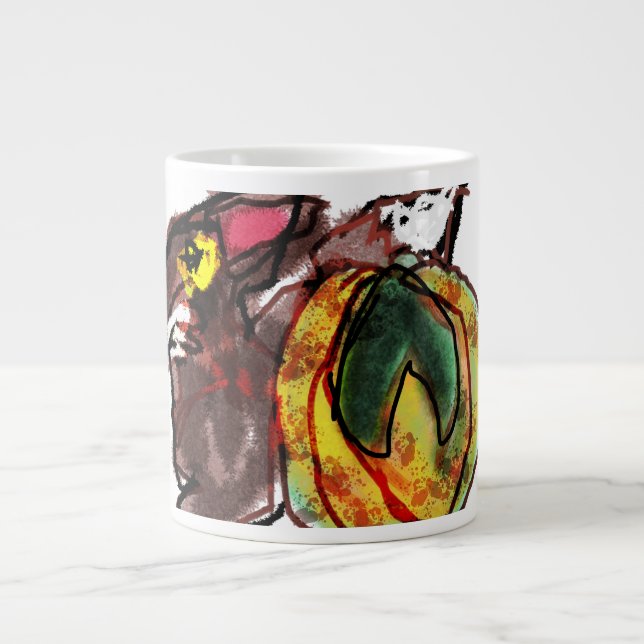 Caneca De Café Grande Plano de outono da Fox (Frente)