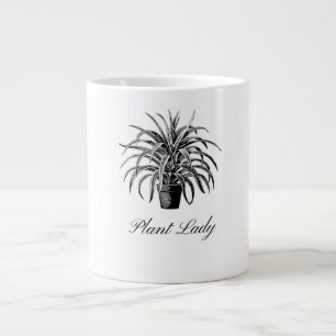 Caneca De Café Grande Planta Lady Black and White Specialty Mug