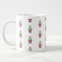 Caneca De Café Grande Planta Potente Moderna de Cactus Simples