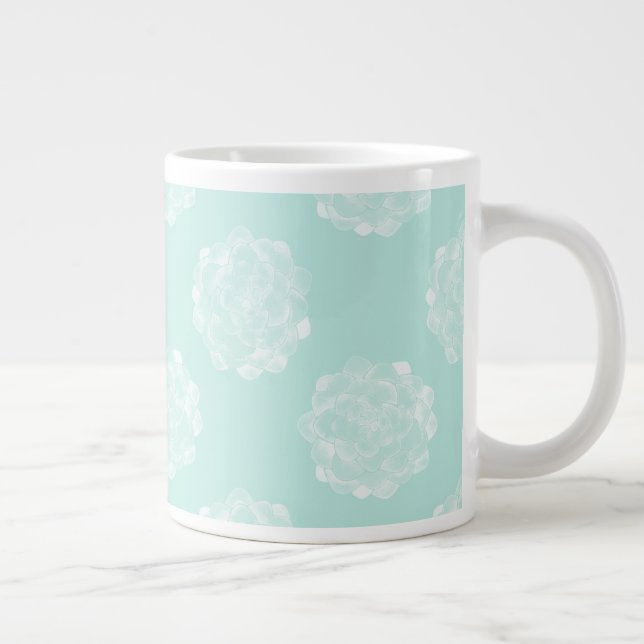 Caneca De Café Grande Plantação Felicidade | Padrão de Suculência de Pas (Direita)