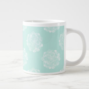 Caneca De Café Grande Plantar Felicidade  Padrão de Suculência Pastel