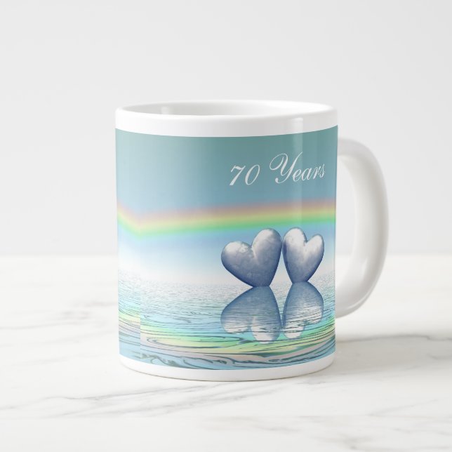 Caneca De Café Grande Platinum Hearts do 70 (Frente Esquerda)