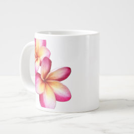 Caneca De Café Grande Plumeria Rosa
