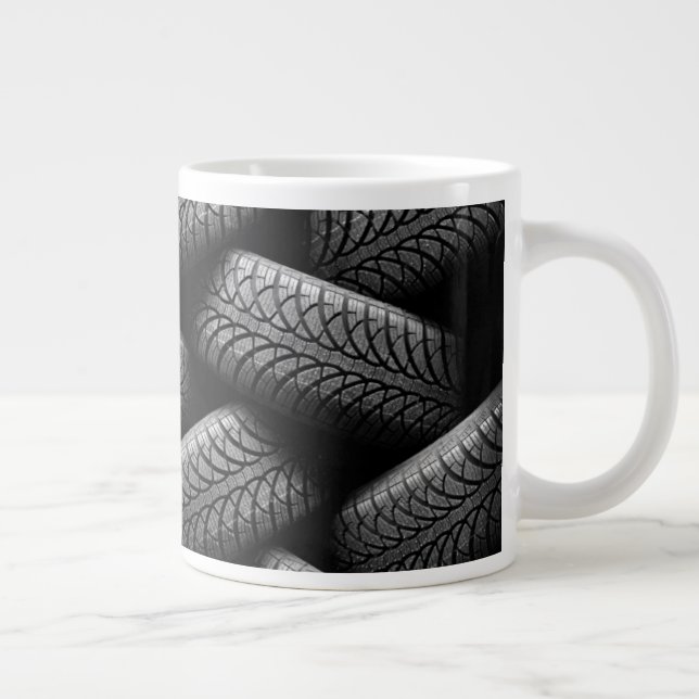 Caneca De Café Grande Pneus de carro pretos (Direita)