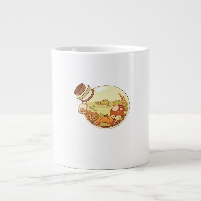 Caneca De Café Grande Poção de Outono Com Sapos Clássico (Frente)
