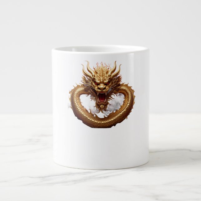 Caneca De Café Grande Poder do Dragão Chinês (Frente)