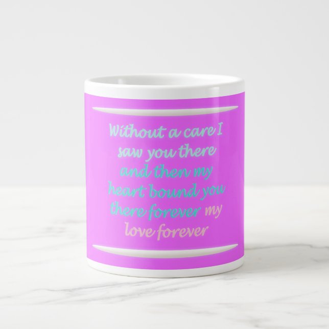 Caneca De Café Grande Poema romântico sobre eternidade (Frente)