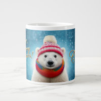 Polar Bear Santa hat e Scarf