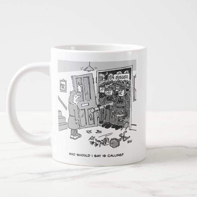 Caneca De Café Grande Polícia de Choque Invadiu Propriedade - Tema Polic (Esquerda)