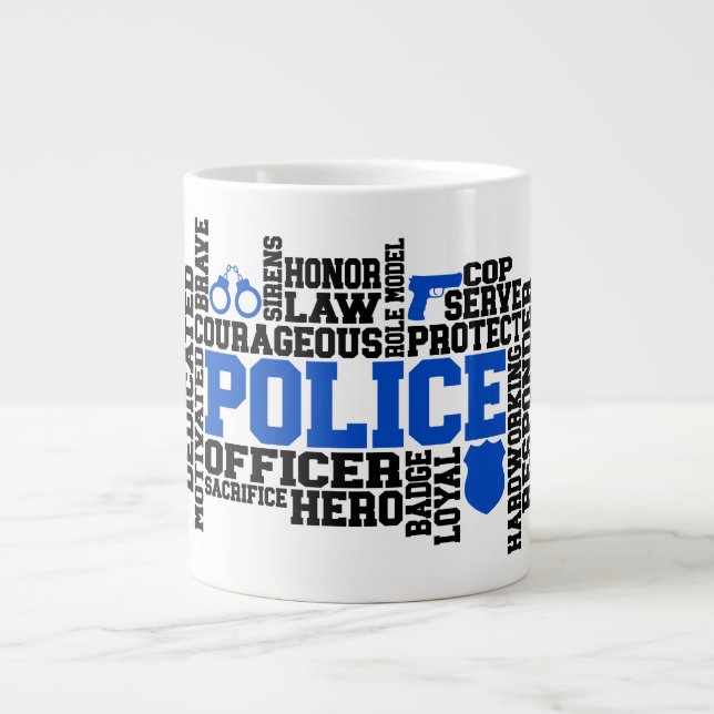Caneca De Café Grande Polícia - Jumbo Mug (Frente)