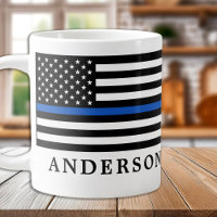 Policial Personalizado de Linha Azul Moderno