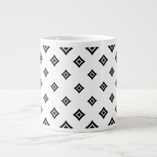 Caneca De Café Grande Polka Jumbo Mug Padrão em Diamante Negro