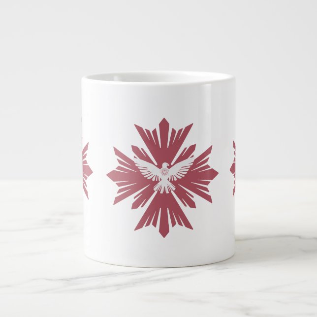 Caneca De Café Grande Pomba divina da paz (Frente)