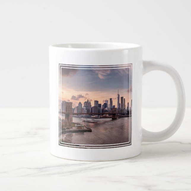 Caneca De Café Grande Ponte Brooklyn e Manhattan Inferior (Direita)