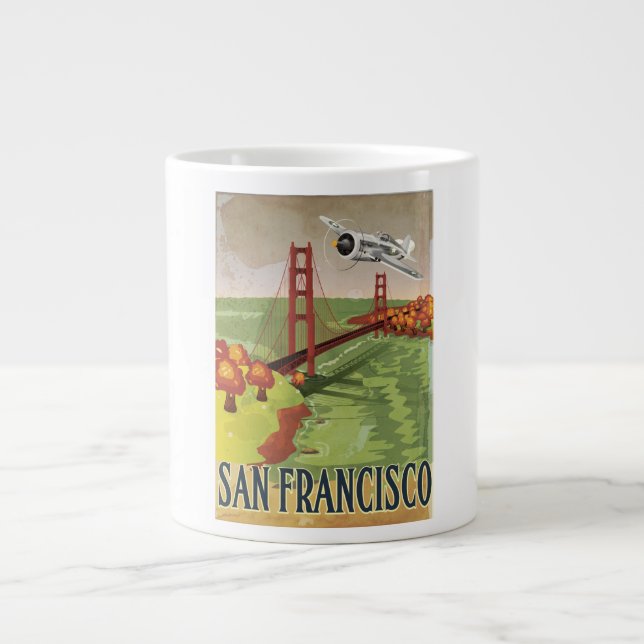 Caneca De Café Grande Ponte Golden Gate de São Francisco (Frente)