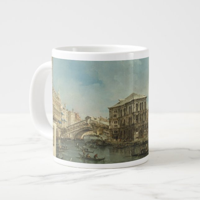 Caneca De Café Grande Ponte Rialto com Palazzo dei Camerlenghi (Frente Esquerda)