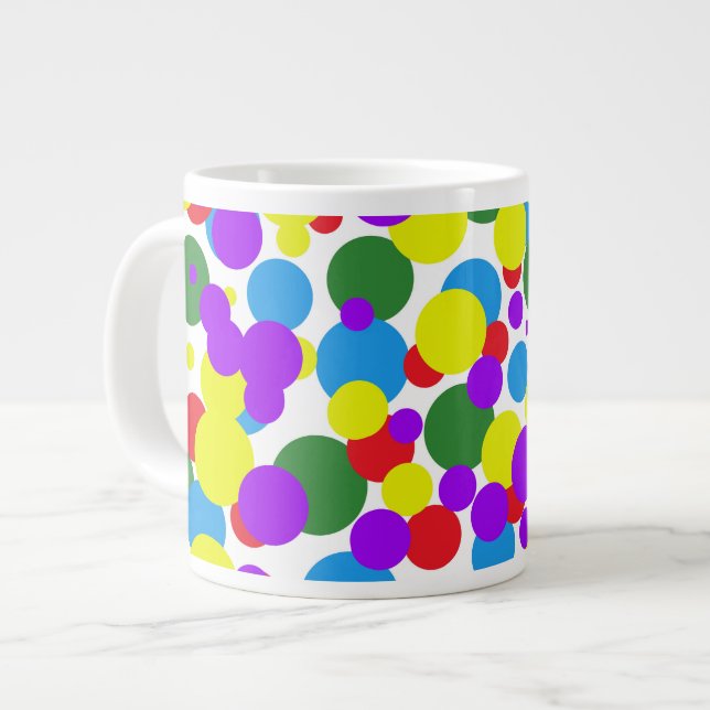 Caneca De Café Grande Pontos coloridos (Frente Esquerda)