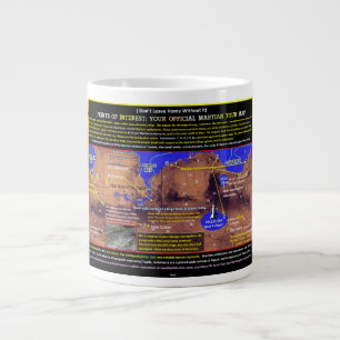 Caneca De Café Grande Pontos de Interesse Marte