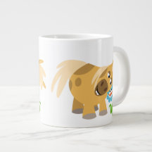 Pony Cartoon e Flor Jumbo Mug