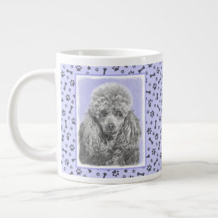 Caneca De Café Grande Poodle (Brinquedo, Miniatura) Pintando Arte Cão O