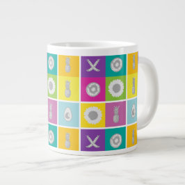 Caneca De Café Grande Pop Art Botânico e Fruta Specialty Mug