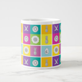 Caneca De Café Grande Pop Art Botânico e Fruta Specialty Mug