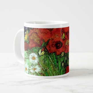 Caneca De Café Grande Poppies Vermelhos e Daisies Van Gogh Belas Artes