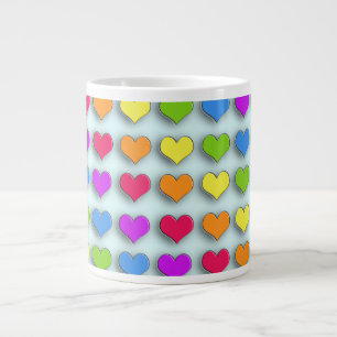 Caneca De Café Grande Poppin Retro Hearts