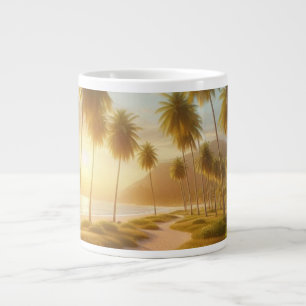 Caneca De Café Grande pôr do sol Caribe/tropical/praia havaiana