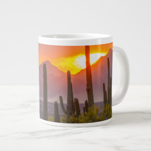 Caneca De Café Grande Pôr do sol no deserto cacto, Arizona