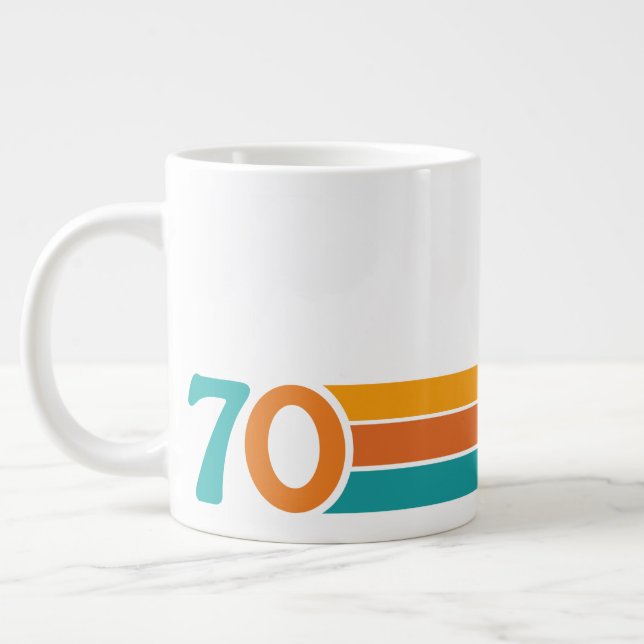 Caneca De Café Grande Pôr do sol retrô 70 (Esquerda)