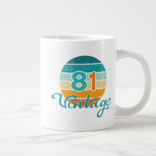 Caneca De Café Grande Pôr do Sol Retro 81 Vintage Desgastado
