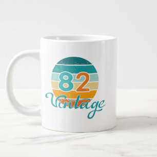 Caneca De Café Grande Pôr do Sol Retro 82 Vintage Desgastado