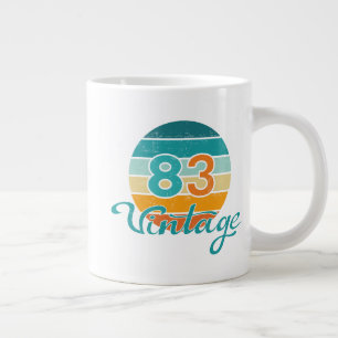 Caneca De Café Grande Pôr do sol retrô 83 Vintage desgastado