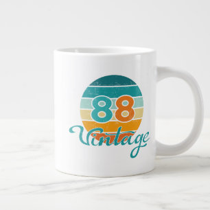 Caneca De Café Grande Pôr do Sol Retro 88 Vintage Destruído