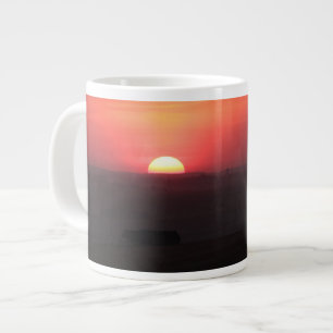 Caneca De Café Grande Pôr do sol sobre a Palha