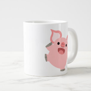 Caneca De Café Grande Porco de desenho animado