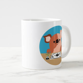 Caneca De Café Grande Porco de desenho de animação em forma de boné