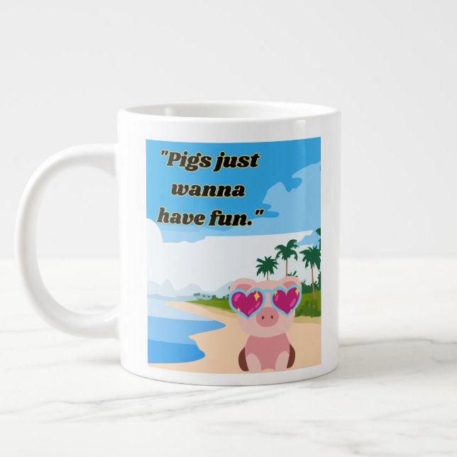 Caneca De Café Grande porcos querem se divertir (Esquerda)