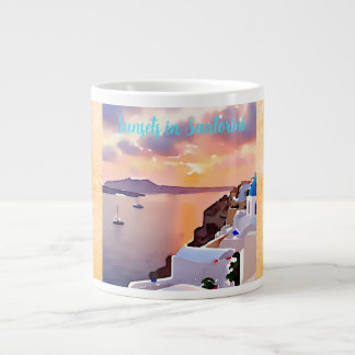 Caneca De Café Grande Pôrs do sol em Santorini