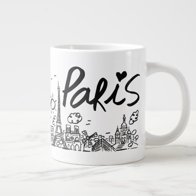 Caneca De Café Grande Porta da cidade de Paris (Direita)