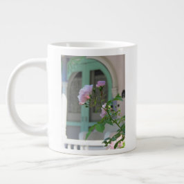 Caneca De Café Grande Porta Verde e Rosa - Vinha de Martha
