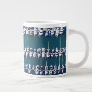 Caneca De Café Grande Porto de Barcos Aérea