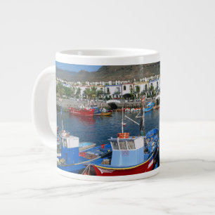 Caneca De Café Grande Porto de Pesca, Puerto de Mogan, Gran Canaria,
