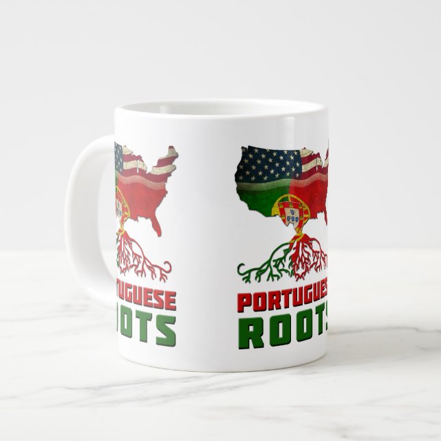 Caneca De Café Grande Português-Americano Roots Mug (Frente Esquerda)