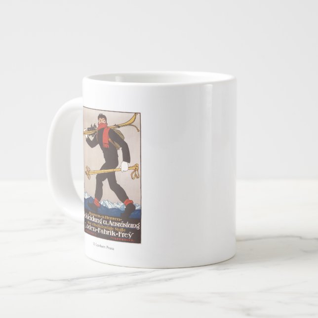 Caneca De Café Grande Poster de Anúncio de Esqui de Loden (Frente Esquerda)