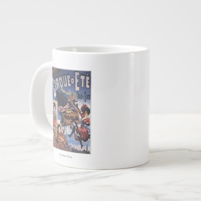 Caneca De Café Grande Poster de Balões de Ar Quente e Mulheres Japonesas (Frente Esquerda)