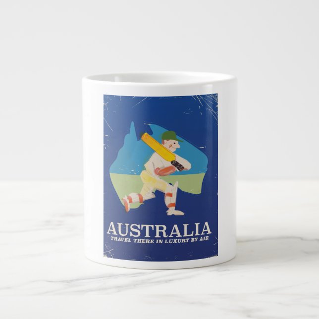Caneca De Café Grande Poster de críquete da Austrália (Frente)